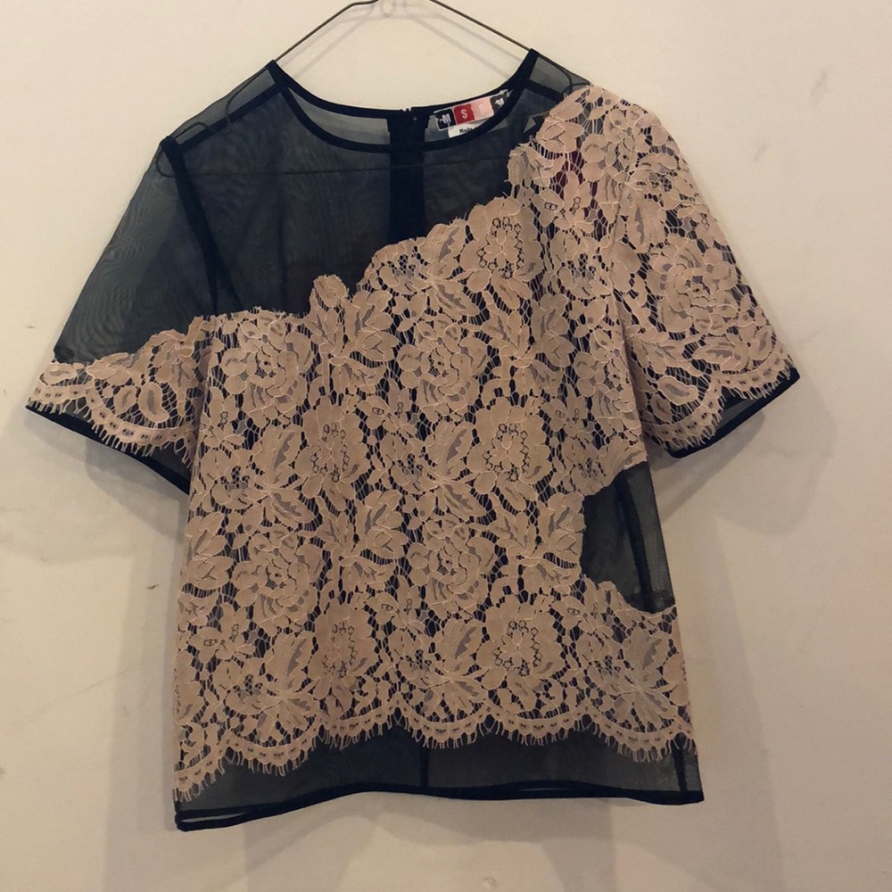 MSGM mesh and lace top.